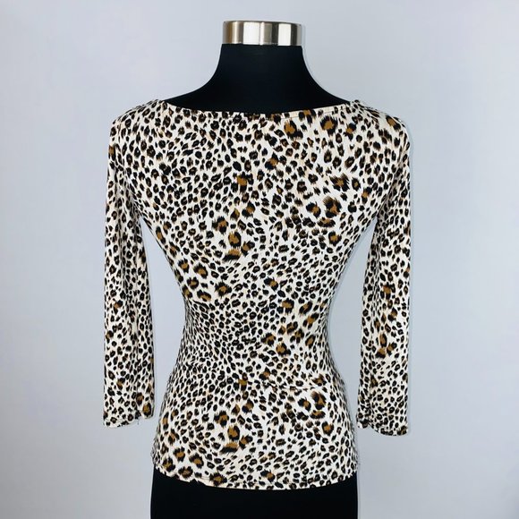 Carmen Marc Valvo Animal Print Top XS - Picture 3 of 4